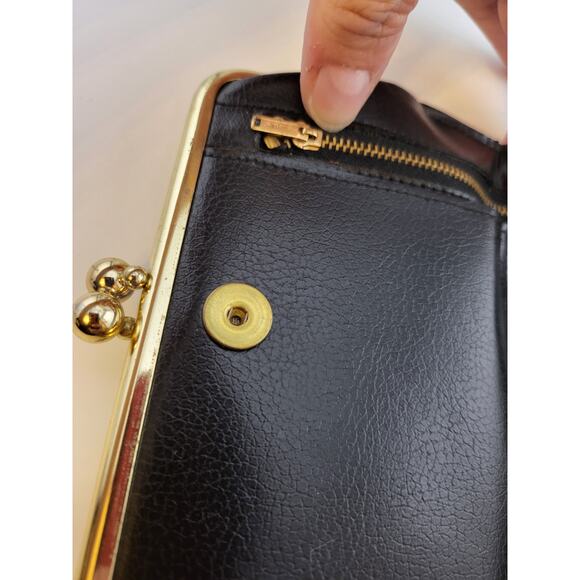 Vintage Carter Leather Wallet Black Red w Box Greenwich Village NY NOS - Picture 15 of 16